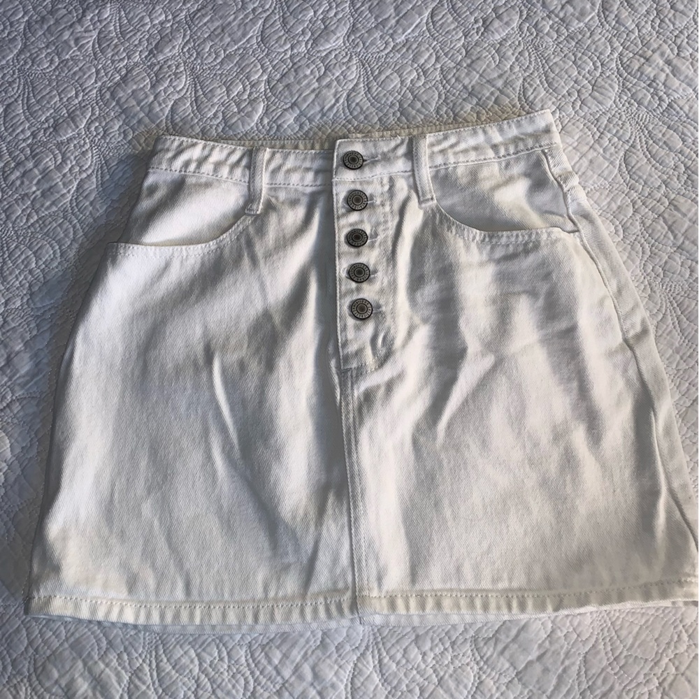 J Galt boho white denim jean skirt